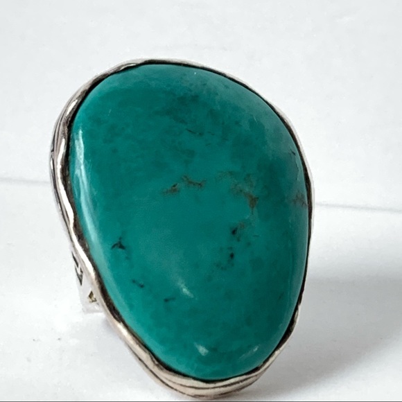 Silpada Tumbled Turquoise Cocktail Ring 925 - Picture 2 of 8